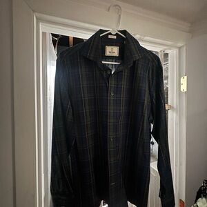 Todd Snyder Black and Green Plaid Shirt